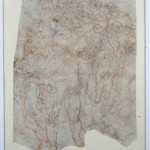 Fragmento del juicio final. Pietro Marone. Sanguina sobre papel. 1555. NIG. 01963. © Foto Fernando Alvira. Museo de Huesca.