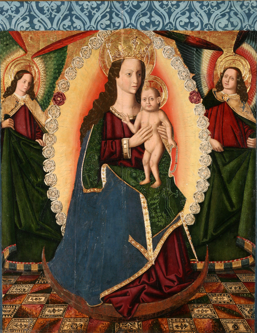 Nuestra Señora del Rosario. Miguel Jiménez. Óleo sobre tabla. 1475-1500. NIG.00005. © Foto Fernando Alvira. Museo de Huesca.