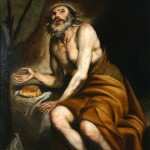 Santo penitente en el desierto. Anónimo. Óleo sobre lienzo. 1650-1699. NIG. 00083. © Foto Fernando Alvira. Museo de Huesca.