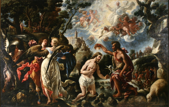 El bautismo de Jesús. Juan de Pareja. Óleo sobre lienzo. 1667. NIG.00080. © Foto Fernando Alvira. Museo de Huesca.