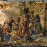 Adoración de los pastores. Anónimo. Óleo sobre mármol. 1600-1700. NIG. 07919. © Foto Fernando Alvira. Museo de Huesca.