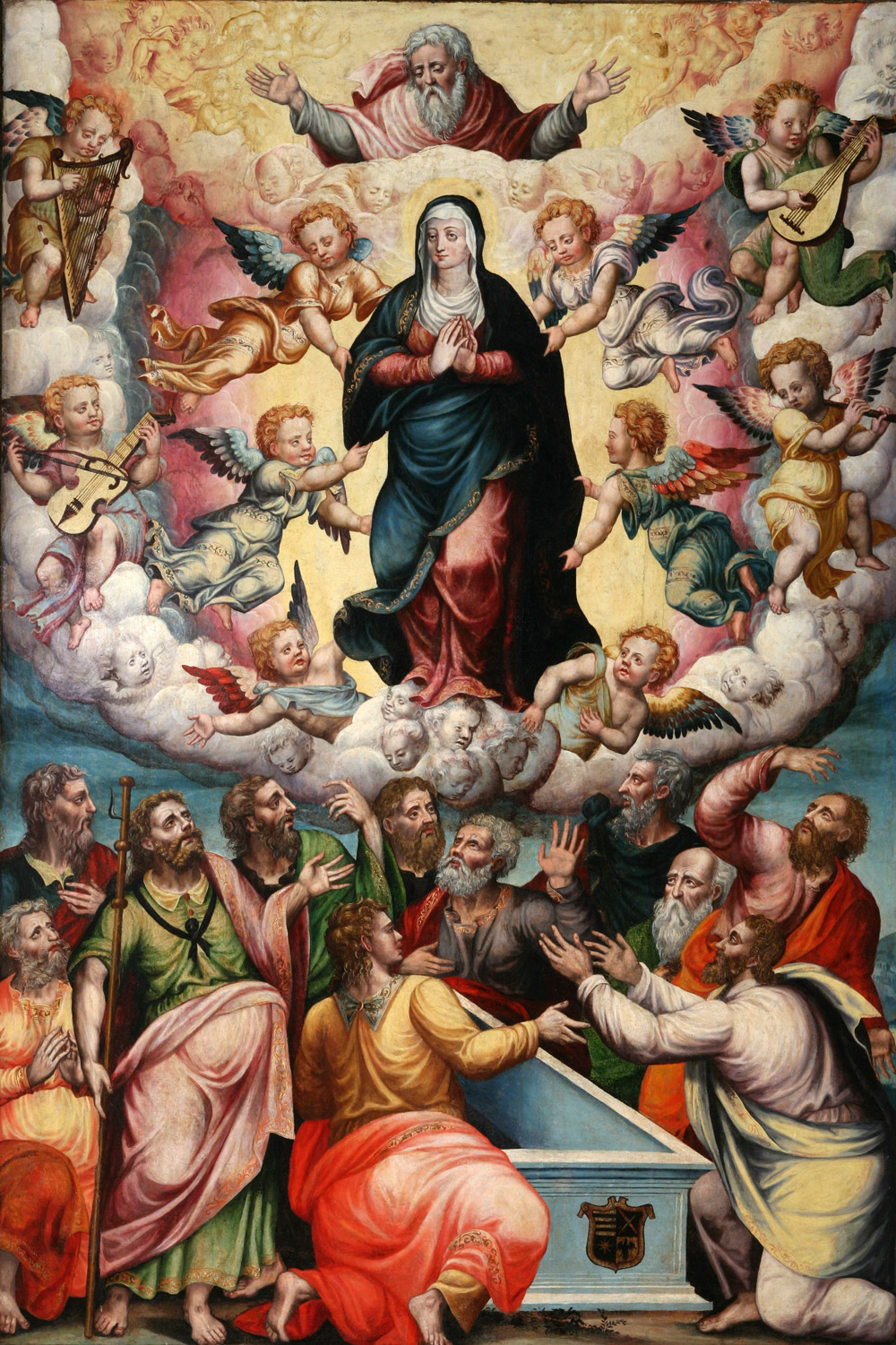 La Asunción de la Virgen. Diego González de San Martín. Óleo sobre tabla. 1551-1600. NIG. 00023. © Foto Fernando Alvira. Museo de Huesca.