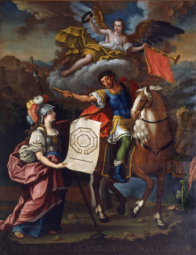Minerva y Sertorio. Juan Andrés Merklein. Óleo sobre lienzo. 1768. NIG. 03578. © Foto Fernando Alvira. Museo de Huesca.