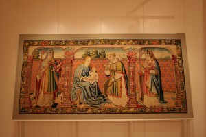 Tapiz de la Virgen, el Niño y San Vicente